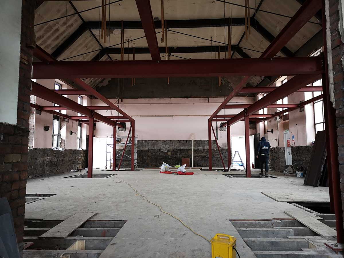 Mezzanine floor steel frame